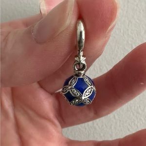 Pandora blue and silver ornament charm